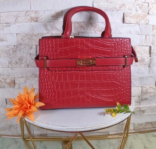 59- Brick Red Croc KK Inspired Bag