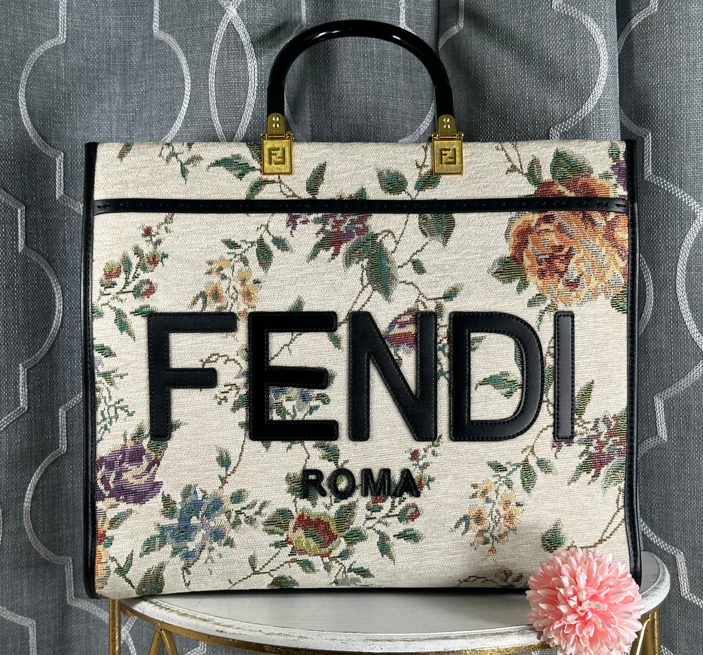 Mirror Bags- Fen Floral White Tote