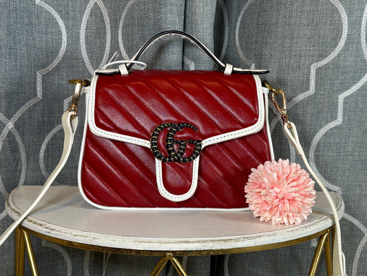 Mirror Bags- GG Marmont Red and White Trim