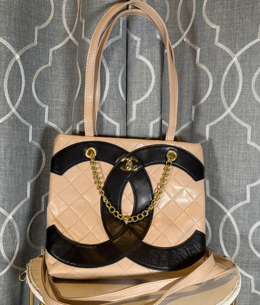 Clearance- CC Tan and Black Tote