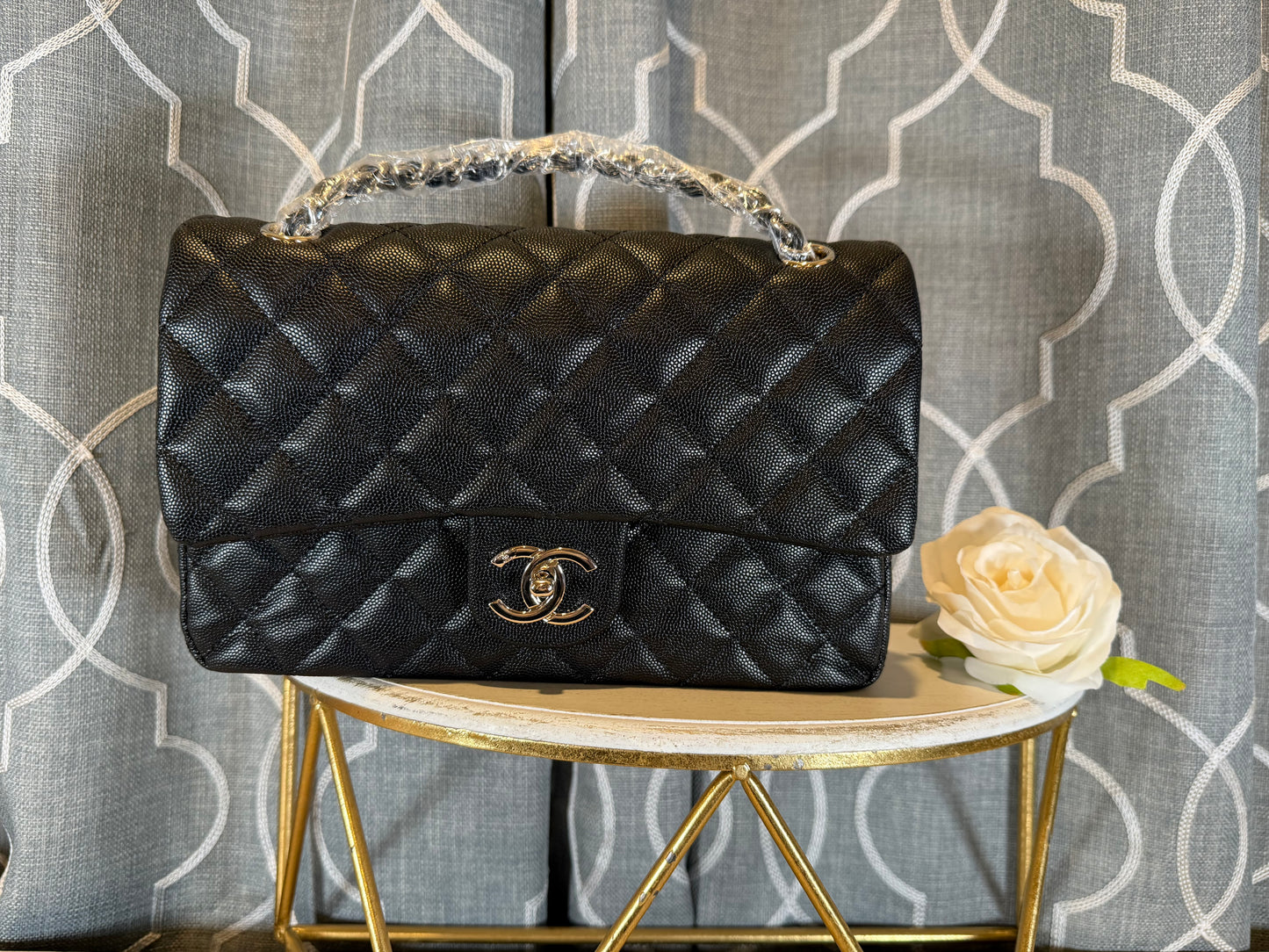 Mirror Bags- CC Black Caviar Quilt Bag