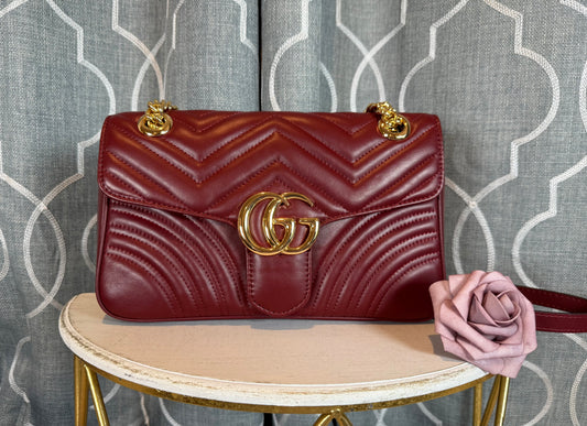 Mirror Bags- GG Burgundy Marmont