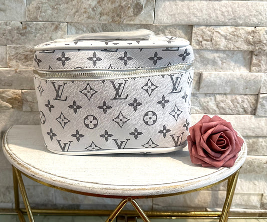 MB White Monogram Makeup Bag