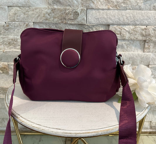 19 Purple Nylon Satchel Bag