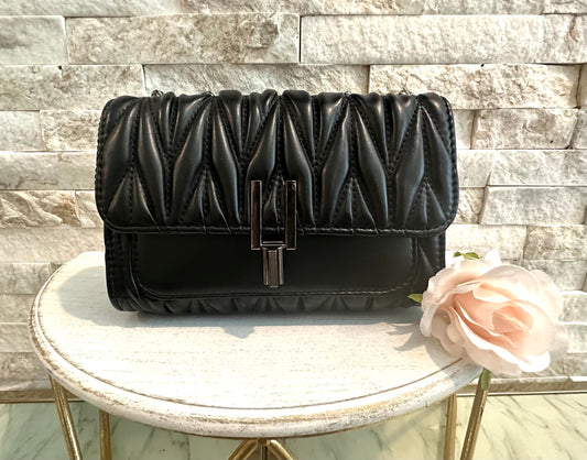 19 Black Quilty Soft Leather Bag