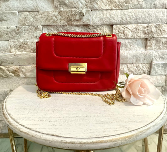 19 Small and Red and Gold Handbag