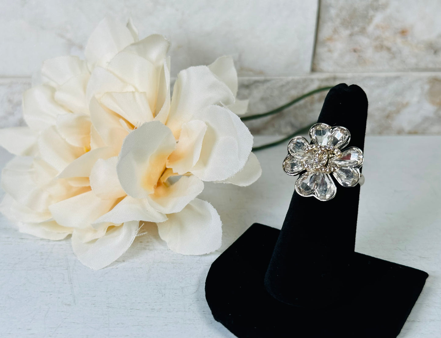 Ring- CC Bling Flower- Adjustable