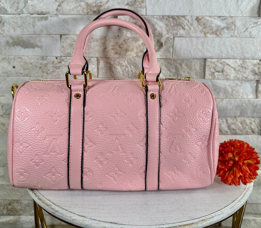 Fall Mirror- Pink Embossed Lulu Bag