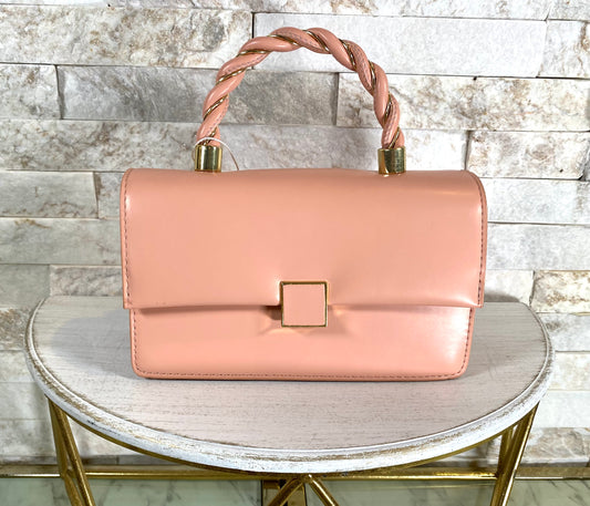 Creamy Pink Twist Handle Bag