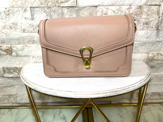 Dusty Pink Smooth Leather Crossbody