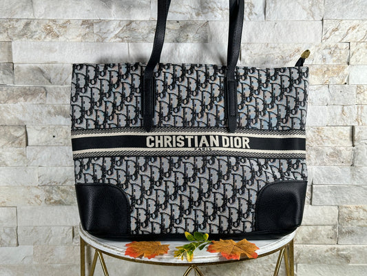 Fall New Arrivals- Mirror Bags- CD Grey and Black Tote