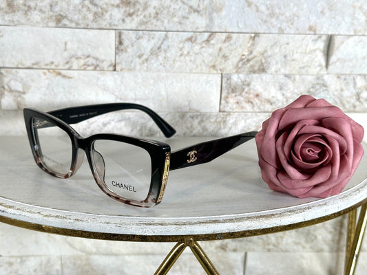 Clear Glasses- CC Black and Clear Marble