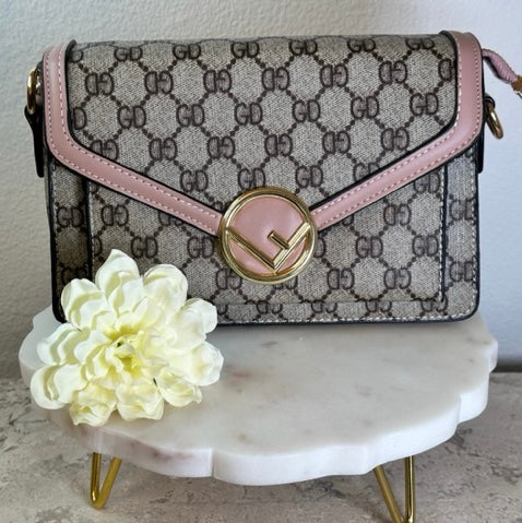 GG Momogram Pink Trim Inspired Bag