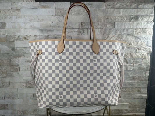 GM Beige Checkered Neverful Lulu Bag