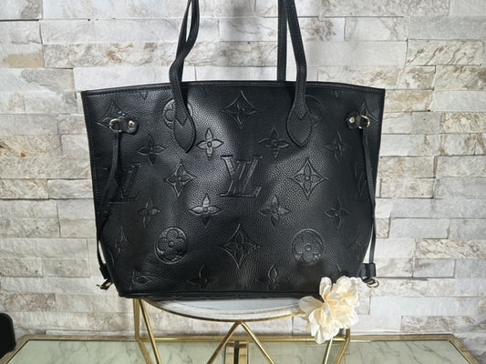 Mirror Bags- MM Black Neverful Embossed Bag