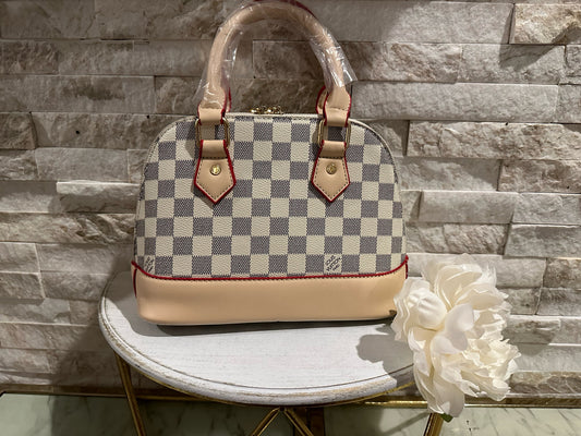 PM Beige Checkered Alma Lulu Bag