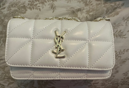 Yes Inspired White Soft Leather Quilt Bag