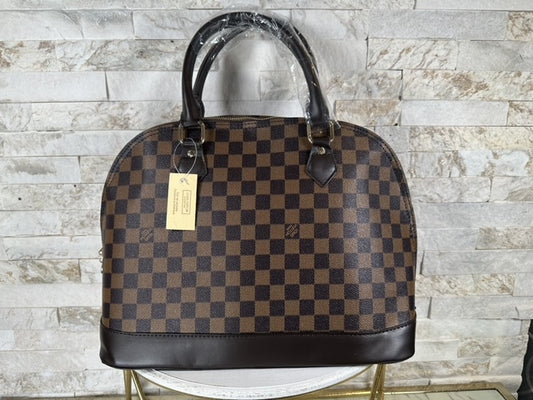 Clearance Bags- Mirror Bags-GM Brown Checkered Alma Lulu Bag