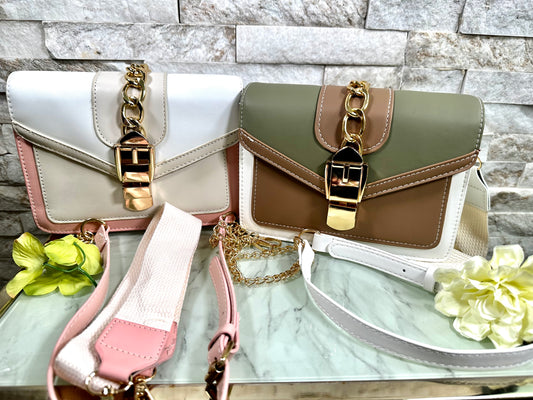 Tri-Color Shoulder/Crossbody Bag