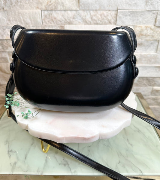 Small Black Structured Crossbody Bag