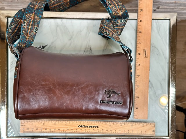 Genuine Leather Crossbody Bag Fashion Wide Strap Zipper - Temu