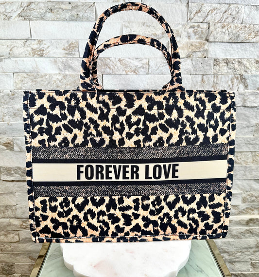 Leopard Tote med stor kapacitet